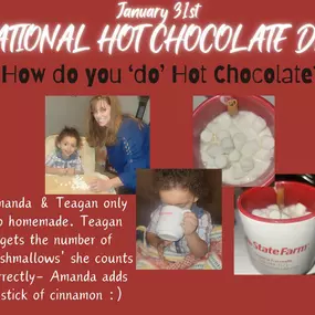 Share a cup of delicious hot chocolate along with a  joke (see below) with someone for National Hot Chocolate Day!
 ????  Why did the hot chocolate file a police report? It got mugged! ????