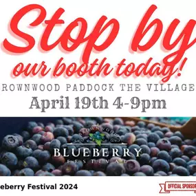 Take a moment to stop by the Victoria Carosella State Farm booth at the Brownwood Paddock Square Blueberry Festival today Friday, April 19, 2024 4pm-9pm!