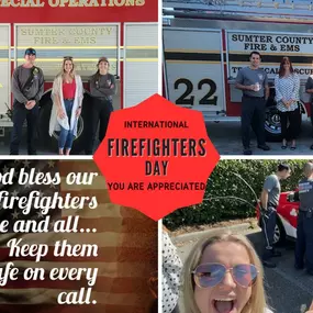 It's International Firefighters Day!  Today we celebrate, honor and show our appreciation for our everyday hero's! (who, as luck would have it, had to come to Amanda & Dena's rescue when they locked the keys in the car while delivering the appreciation goodies)  Thank you, each and every firefighter, all over the world!