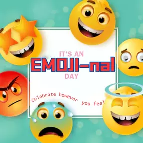 Happy National Emoji Day!
Today, we celebrate the universal language of emojis and their impact on communication worldwide.
 Emojis allow us to express ourselves in a fun and creative way, enabling us to convey emotions, ideas, and even entire stories with just a simple picture.
So, on this World Emoji Day, let's celebrate the power of emojis to bring joy, laughter, and understanding to our digital conversations.  Remember to use your favorite emojis today and spread the emoji love! Happy World 