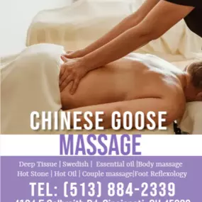 Massage techniques are commonly applied with hands, fingers, 
elbows, knees, forearms, feet, or a device. 
The purpose of massage is generally for the treatment of 
body stress or pain.