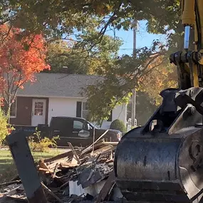 Demolition of a building by Briggs Contracting.