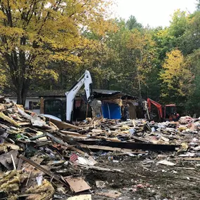 Mobile Home demolition by Briggs Contracting.