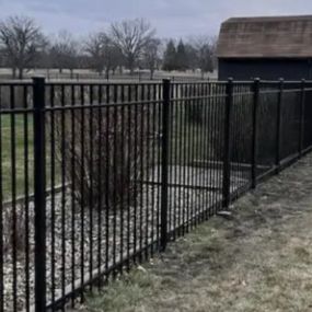 black aluminum fence