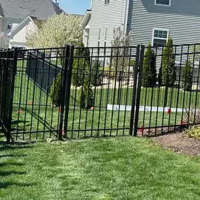 black aluminum fence