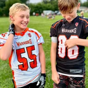 You blink and then this happens. These are my “original” NIL guys from Manhattan, Reggie Hillary and Cooper “the beast” Drew who are not only model student athletes, they are amazing young men who will be leaders within their community. Photo One is their first grade photo, Two is rocking their Junior Warriors jerseys in 5th grade and now as they grab their jerseys as they enter 7th grade. Luke or Tyler will be licking their chops at LWW or Providence if they can land these two young men. They r