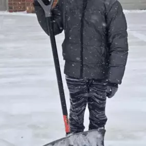 These are just a few of the faces of what real heroes look like, true community servants, some of our snow angels who got after it yesterday. The Dahlin family from New Lenox and Joey Reeves who is our youngest angel who has been dreaming of the moment for two years. Our twenty-five plus angels do this just for a $25.00 gift card,  a State Farm hoodie and common service hours. You just have to admire that lind of commitment