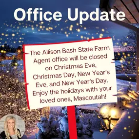 Our office will be closed on Christmas Eve, Christmas Day, New Year's Eve, and New Year’s Day to celebrate the season with loved ones. We're wishing our Mascoutah community a joyful holiday season! ????????