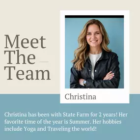 It's time to meet your State Farm family! Our employee highlight this week is Christina! Come stop by our Springville office to say hello!