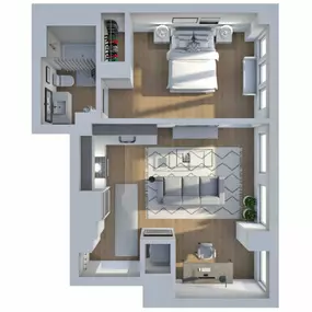 1-bedroom 1-bathroom Style B2