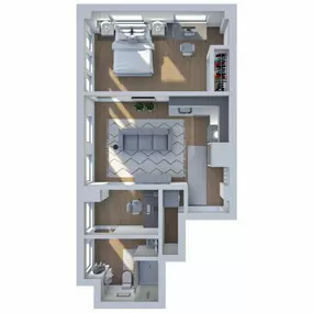 1-bedroom 1-bathroom Style B3 Alt