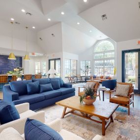 Clubhouse with couches chairs and a coffee table