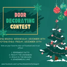 Santa here is watching the elves decorating their office doors for a chance to win a gift card from Santa - we need your help by voting for the best decorated door by our staff members. Pics posted tomorrow so be on the lookout…