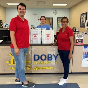 The new school year is well underway, and we are so glad that we got the chance to partner with 2 of our local Elementary schools, Belmont Elementary School & Doby Elementary School! We stopped by and dropped off some school supplies for our young Good Neighbors, so they are prepared for all the new things that they will learn & achieve this year!