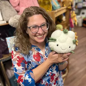 Who doesn't love JellyCat plush?!  In an effort to showcase our unique staff, we asked them all to choose a JellyCat that matches their personality!  What do you think of the choices of these Poopettes? ????