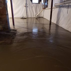 poured concrete floor in a basement