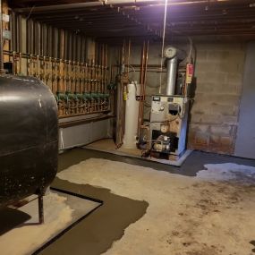 poured concrete in a basement project