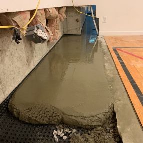 poured concrete in a basement