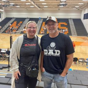 From the office to the court. Thanks to my newest team member Megan, for stopping by to watch my daughter Maria play volleyball for her high school team!