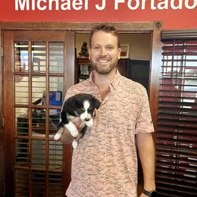 Tucker had a new friend visit the office today!????
This little pup has already brought so many smiles and a lot of tail-wagging to our team!