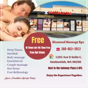 Our traditional full body massage in Snohomish, WA 
includes a combination of different massage therapies like 
Swedish Massage, Deep Tissue,  Sports Massage,  Hot Oil Massage
at reasonable prices.