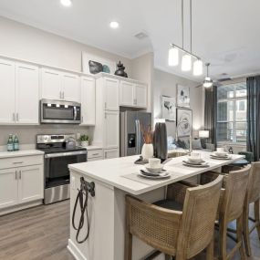 Kitchen with White Cabinets