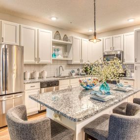 Model Kitchen with White Cabinets