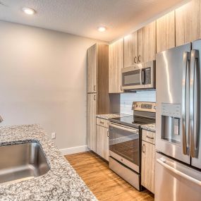 Kitchen with Gray Cabinets