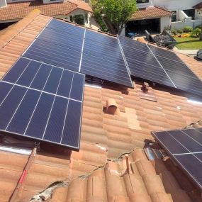 Rooftop house solar panels