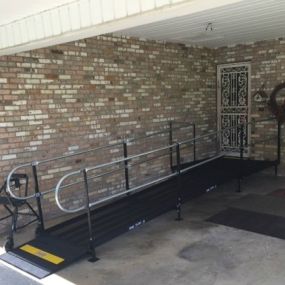 Dave Taylor and the Amramp Eastern Tennessee team made a 90 year young woman in Knoxville, TN very happy by installing a wheelchair ramp for her under the carport. She uses a walker and the ramp provides a little more stability for her to get into and out of her home safely.