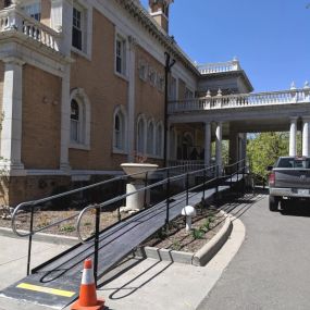 The Amramp Denver team installed this wheelchair ramp at the historic Grant Humphreys mansion in Denver, CO.