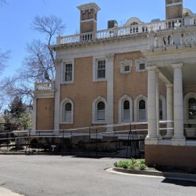 The Amramp Denver team installed this wheelchair ramp at the historic Grant Humphreys mansion in Denver, CO.