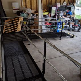 The wheelchair ramp was installed in the garage of this Littleton, CO home by the Amramp Denver team.