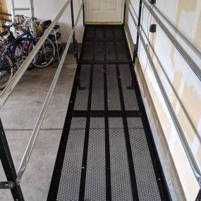 The wheelchair ramp was installed in the garage of this Littleton, CO home by the Amramp Denver team.