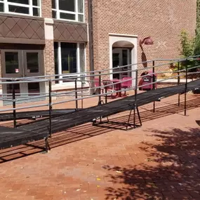 Amramp Denver installed this 85 foot long wheelchair ramp at the University of Denver- Craig Hall.