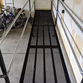 The wheelchair ramp was installed in the garage of this Littleton, CO home by the Amramp Denver team.