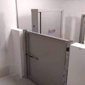 The Amramp CT/Eastern NY team recently installed three of the new Amramp Vertical Platform Lifts at a Shrub Oak, NY school undergoing renovations. Two of the lifts are a 90 degree entry/exit and the third is a 180 degree entry/exit.