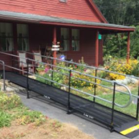 This quaint home in North Windham, CT is now accessible with an Amramp modular wheelchair ramp.
