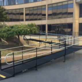 A high-rise condominium in Hartford, CT RENTED this temporary wheelchair ramp to provide access during a sidewalk construction project.