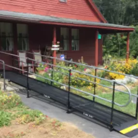 This quaint home in North Windham, CT is now accessible with an Amramp modular wheelchair ramp.