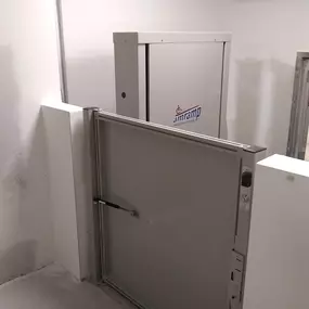 The Amramp CT/Eastern NY team recently installed three of the new Amramp Vertical Platform Lifts at a Shrub Oak, NY school undergoing renovations. Two of the lifts are a 90 degree entry/exit and the third is a 180 degree entry/exit.