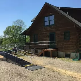 The Amramp NE PA/Central NJ team installed this wheelchair ramp to provide access from the side entrance of this Phillipsburg, NJ home.