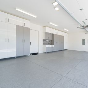 Garage Floor and Cabinets