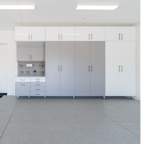 Garage Floor and Cabinets