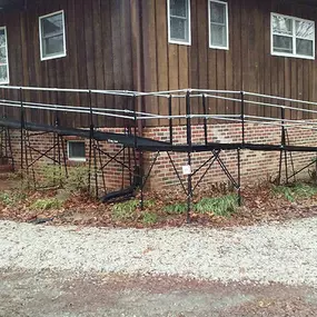 Bill Grove and Amramp Richmond were able to find a solution to get this homeowner safely in and out of his Chester, VA home with this wheelchair ramp from his front entrance to the parking area behind the home. The ramp was provided through the PACE program in Virginia.