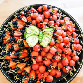 Catering-Fruit Skewers with Butterfly Garnish