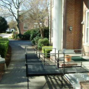 An ADA-compliant Amramp ramp leads into “The Virginia House,” home of the Marine Corps Commanding General, Norfolk Naval Air Station, Norfolk VA.