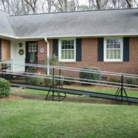 Amramp Hampton Roads installed a wheelchair ramp at a Homes for Our Troops home, constructed for a wounded Iraq veteran.