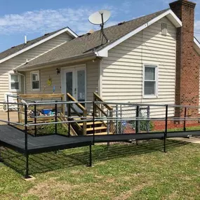 This was a quick 36 hour turnaround for a workman's compensation insurer for a patient in Franklin, VA. They completed the ADA compliant ramp installation two hours before the patient came home to continue his rehab.