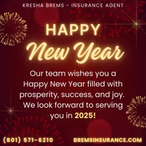 ✨ May the new year bring you joy, good health, and the confidence that comes with knowing you're prepared. Happy New Year from your friends at Kresha Brems Insurance Agency! ✨